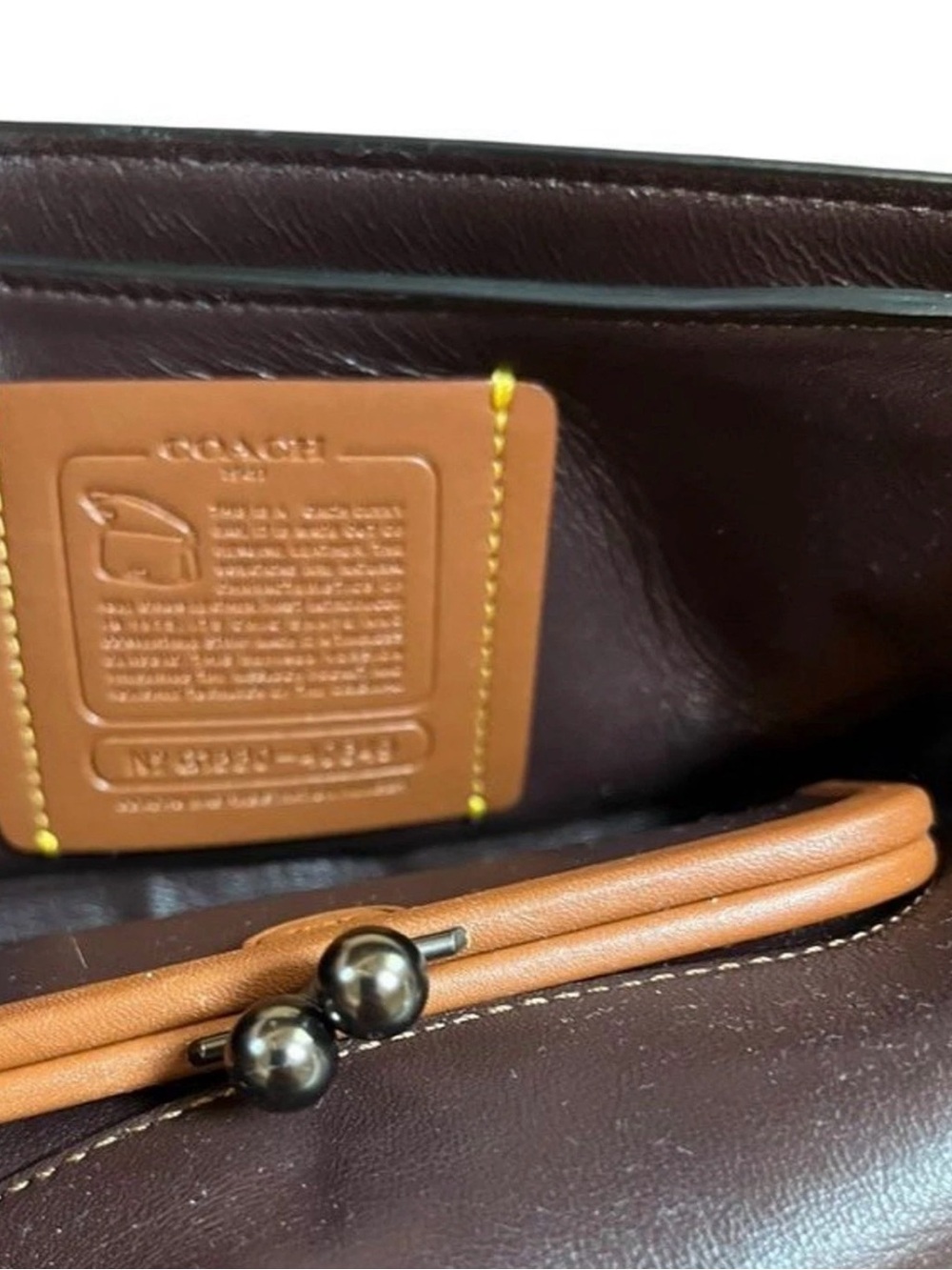 Coach 1941 Metallic Gray Leather Signature Embossed Dinky - Gunmetal - Graphite - Picture 7 of 11
